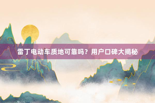 雷丁电动车质地可靠吗？用户口碑大揭秘