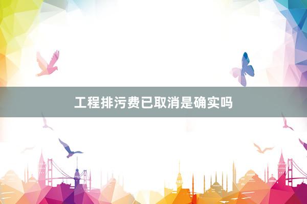 工程排污费已取消是确实吗