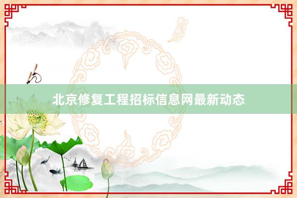 北京修复工程招标信息网最新动态